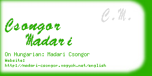 csongor madari business card